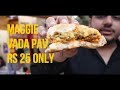 Cheese dipped vada pav and maggie vada pav at laxman om vada pav  mumbai street food  hmm