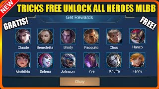 FREE TO UNLOCK ALL HEROES  WITHOUT SPENDING BP AND DIAMONDS FULL METHOD  | MOBILE LEGENDS 2021 screenshot 1