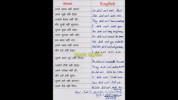 Tense | Past Indefinite Tense Negative sentence | English Grammar | use of did not | #Shorts