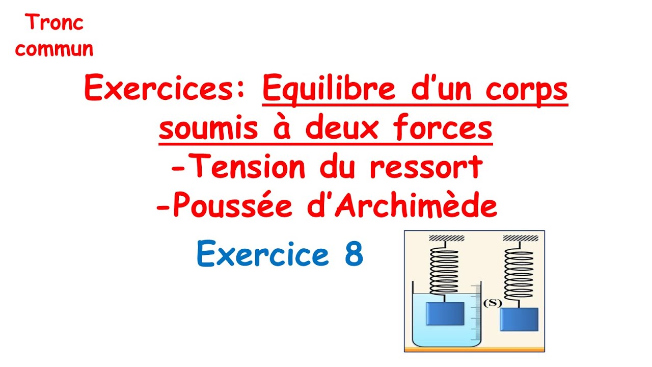 Exercice 8+ correction Poussée d'Archimède et tension du ressort YouTube — free download