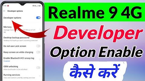 Realme 9 me developer options setting kaise on kare | how to enable developer option in Realme 9