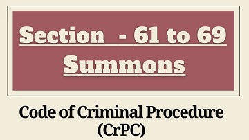 Section 61 to 69 CrPC | Chapter 6 - Summons | Section 61,62,63,64,65,66,67,68,69 CrPC