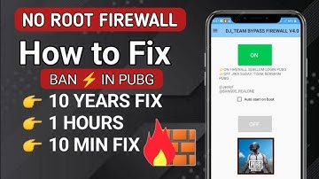 🥰No Root Firewall || How To Fix 10 Years In PUBG and BGMI | No Min Ban