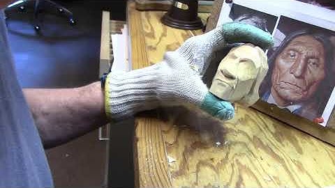 Carving a Native American Male with Buffalo Robe Part-2