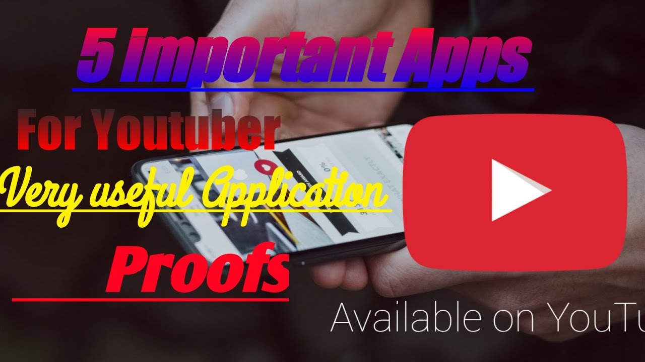 Top 5 important Apps For YouTuber || 5 Useful android apps 2020|| Live ...