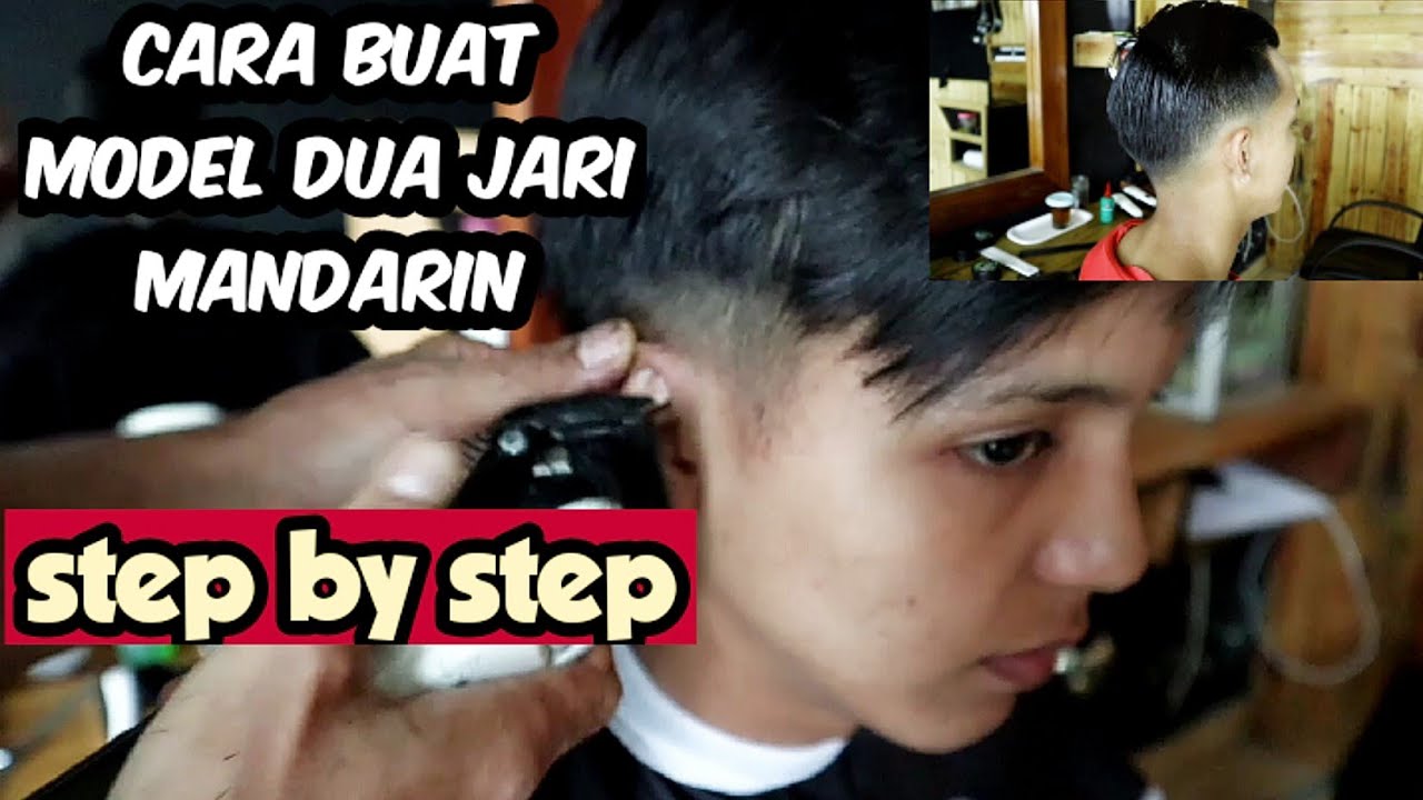 CARA POTONG RAMBUT  PRIA MODEL MANDARIN TIPIS DUA  JARI  