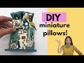 How to sew a mini pillow - easy miniature pillow for a doll house. 1/12th size.