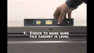 Learn how to level a lateral file cabinet http://www.buyonlinenow.com.