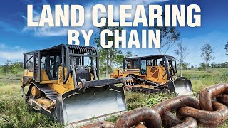 LAND CLEARING by Anchor Chain with CAT D7 & D8 Bulldozers