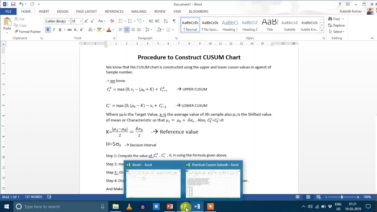 Cusum Control Chart Excel