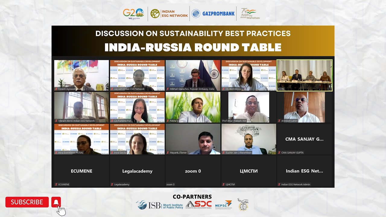 India-Russia Virtual Round Table on Sustainable Development (9 JUNE ...