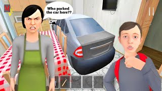 لعبة التسلل والهروب من المدرسة - لكن جينا أوقفت سيارته في المطبخ | عرض كامل للعبة. screenshot 2