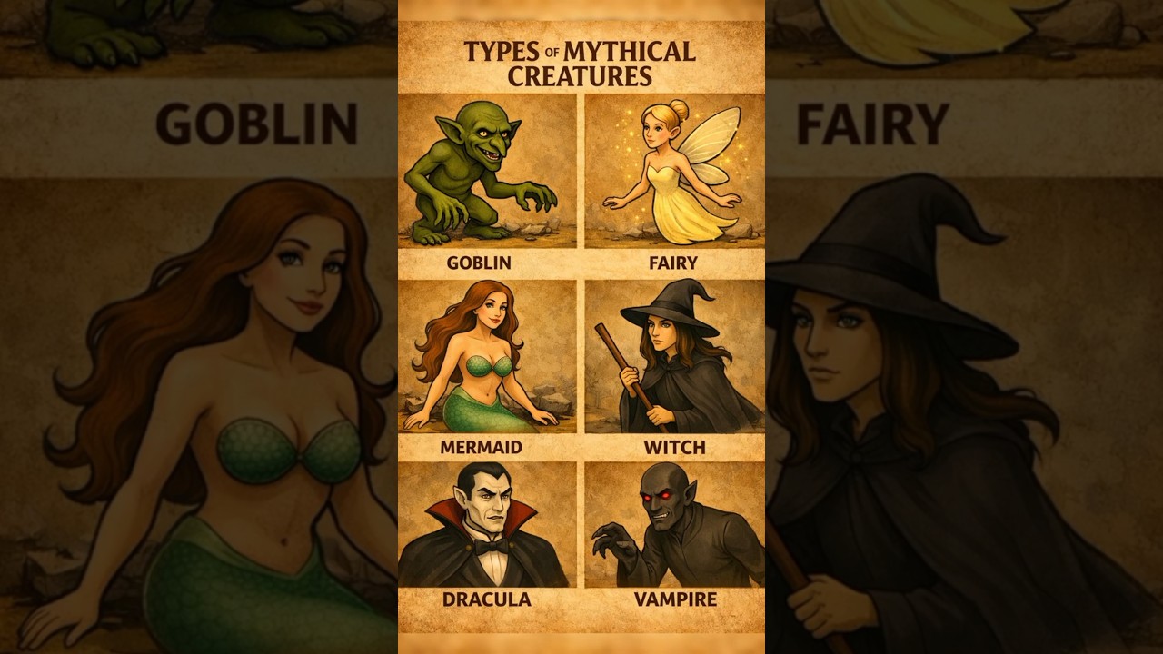Types of Mythical Creatures Explained 🧙‍♀️🧜‍♀️ | Fantasy Creatures 