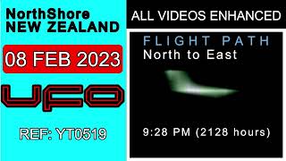 UFO*UFO*UFO NEW ZEALAND, 08 FEB 2023, REF: YT0519, NorthShore, Flight Path North to East.