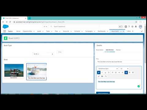 Boat component developement in LWC sfdc