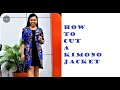 How to cut ankara kimono jacket with curved front slit || Detailed tutorial || AmazingSewingCorner