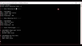 Program Input Data dan Perhitungan Nilai (Ujian Praktikum Dasar-Dasar Pemrograman)