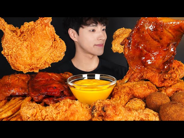 ASMR MUKBANG BBQ CHICKEN & FRIED CHICKEN & FRENCH FRIES! CHICKEN MUKBANG COMPILATION KFC