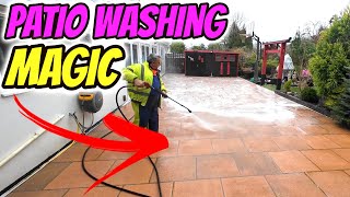 Unbelievable Patio Transformation Hot Pressure Washing : From Filthy to Fabulous!