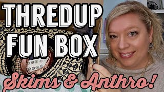 SKIMS & ANTHRO in this Thredup Fun Box Unboxing! #mysterybox