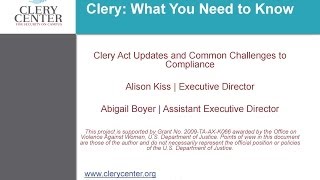 VAWA Amendments to Clery: What You Need to Know (3 PM Session)