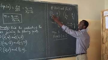 B/MATHEMATICS FORM ONE; COORDINATE GEOMETRY (SLOPE/GRADIENT OF A STRAIGHT LINE)