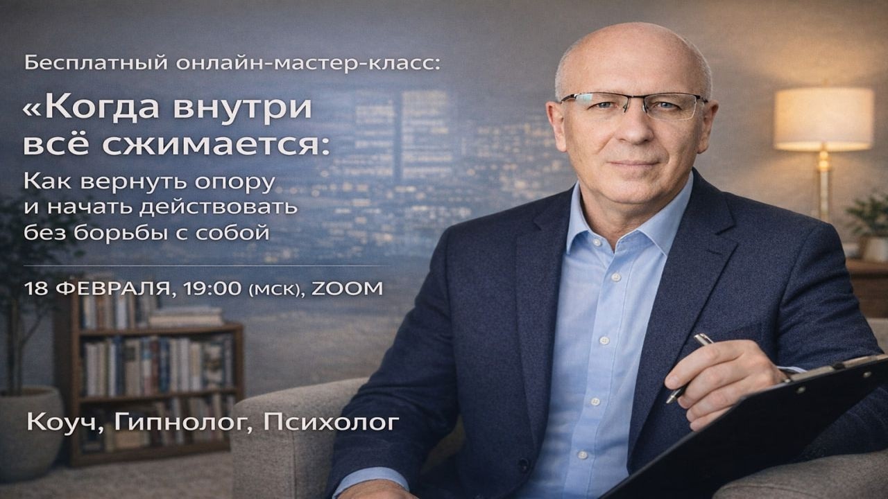 Прямой эфир «Когда внутри всё сжимается: как вернуть опору и начать действовать без борьбы с собой»