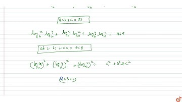 Positive numbers  `x, y and z` satisfy  `xyz = 10^81 and (log_10 x) (log_10 yz) + (log_10 y)