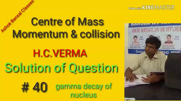Solution of Question # 40/ Centre of mass,Momentum and collision/ H.C.VERMA/ NEE/IIT JEE