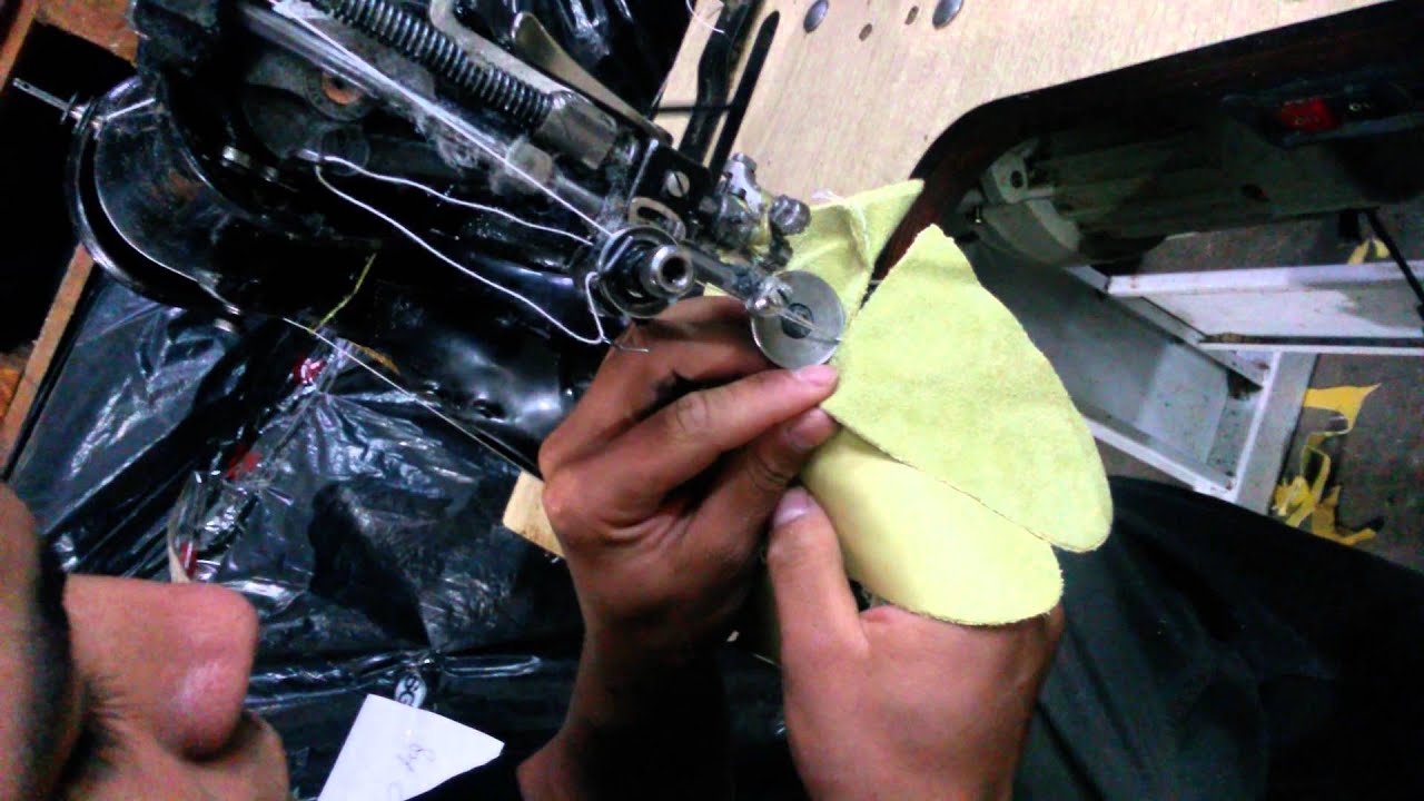 Costura Guantes de cuero paso 1