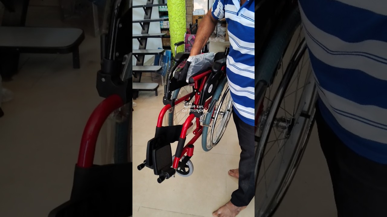 Light Weight Compact Folding Child Wheelchair with Comfortable Seat & Flip Up Armrest 