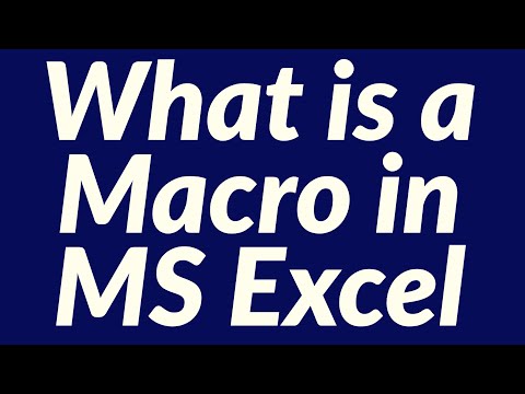 What is a macro in MS Excel