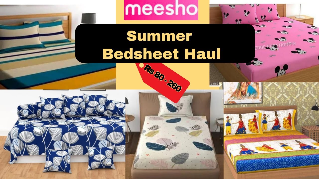 Meesho Cotton Bedsheet Haul // Pure cotton Bedsheets with Pillow Covers