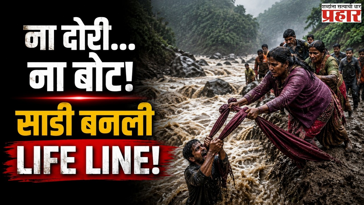 Saree Saves 21 Pilgrims |  पूरात अडकले २१ यात्रेकरू... एका साडीने वाचले सगळ्यांचे जीव! | Nepal flood