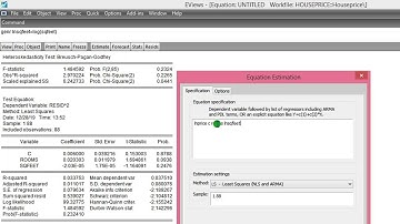 (EViews10): Heteroskedasticity and Functional Forms