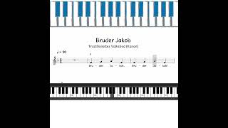 #Shorts: Klavier: Bruder Jakob (Klaviatur, Melodie, Akkorde, Text)