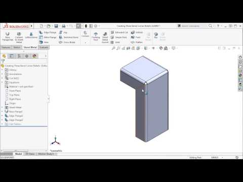 Creating Three Bend Corner Reliefs SOLIDWORKS 2017