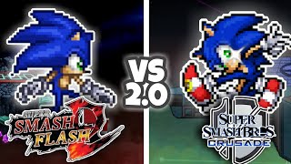 Moveset Comparación- Sonic (SSF2 vs SSBC, 2.0)
