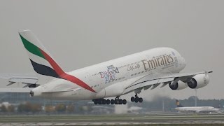 Emirates Airbus A380-861 A6-EEN departure at Munich Airport Abflug München Flughafen