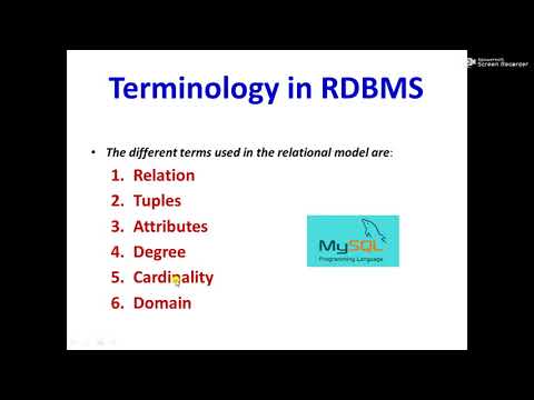 Video: Wat is die terminologieë wat in Rdbms gebruik word?