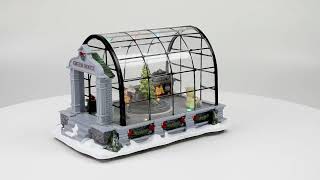 Greenhouse with Christmas setting and battery-operated Santa Claus sleigh cm 22,5x14,5x15 h video