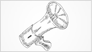 How to draw a megaphone or announcement step by step @Drawingforkidsart