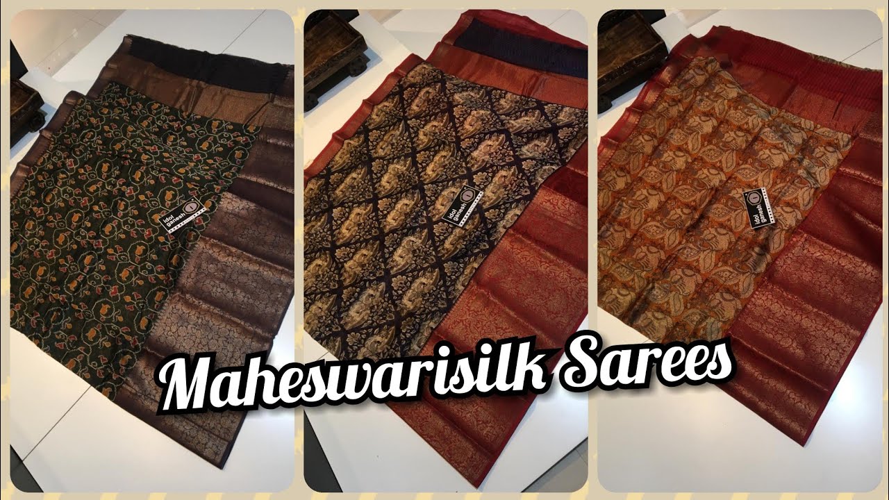 Idol Ganesh Sarees II maheswari handloom saree II Pattu border YouTube