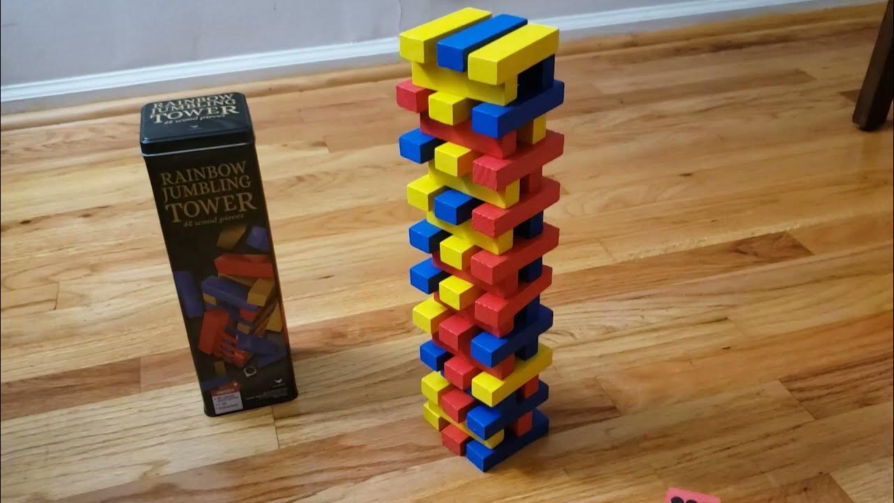 Indoor Game Rainbow Jumbling Tower( 48 wood pieces) YouTube