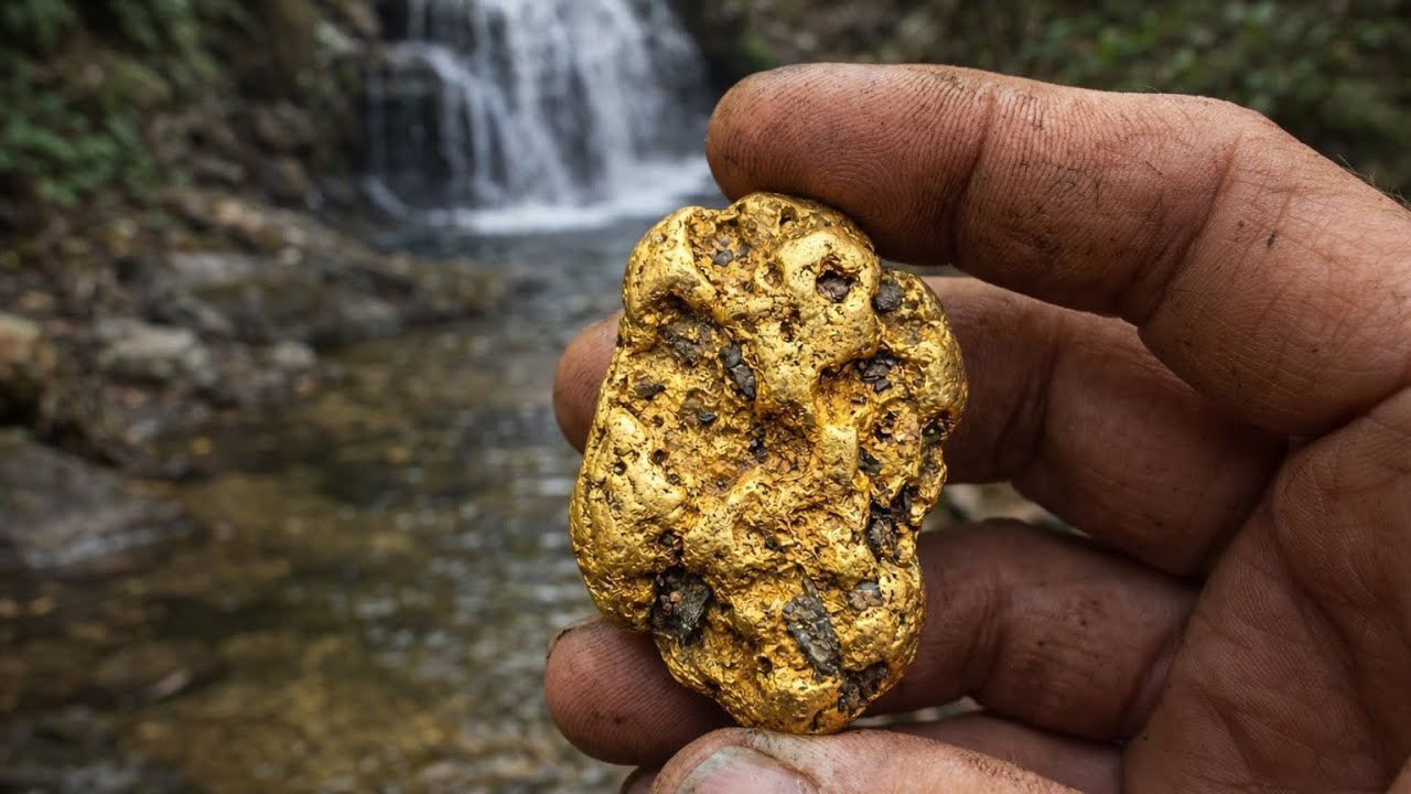 The floods left gold scattered in the crevices of the rocks.