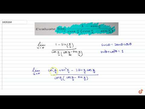 Video Evaluate `lim_(x-... - youtube