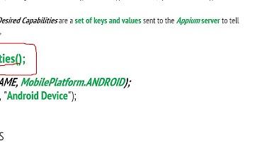Appium - Desired Capabilities