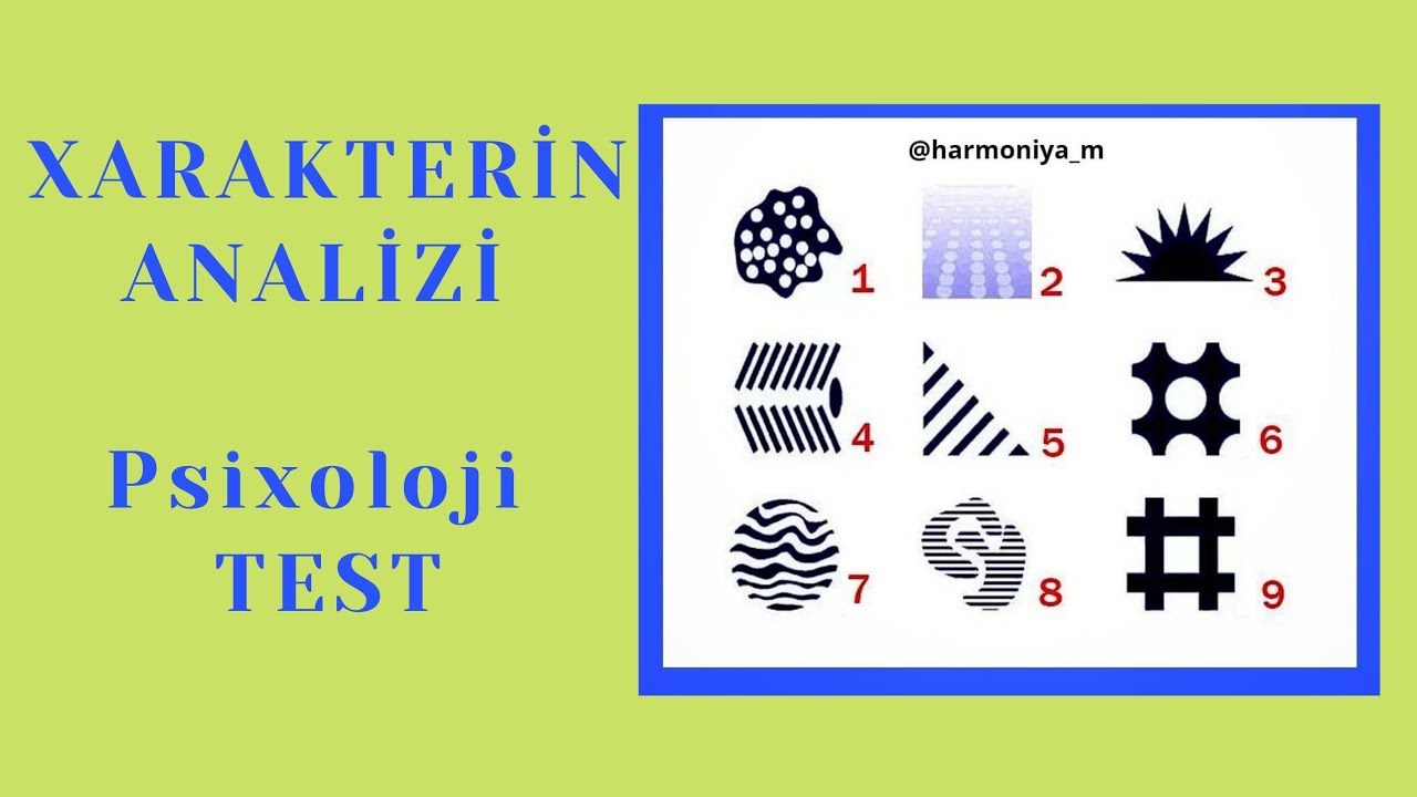 🔺️XARAKTER ANALİZI TESTİ/psixoloji test