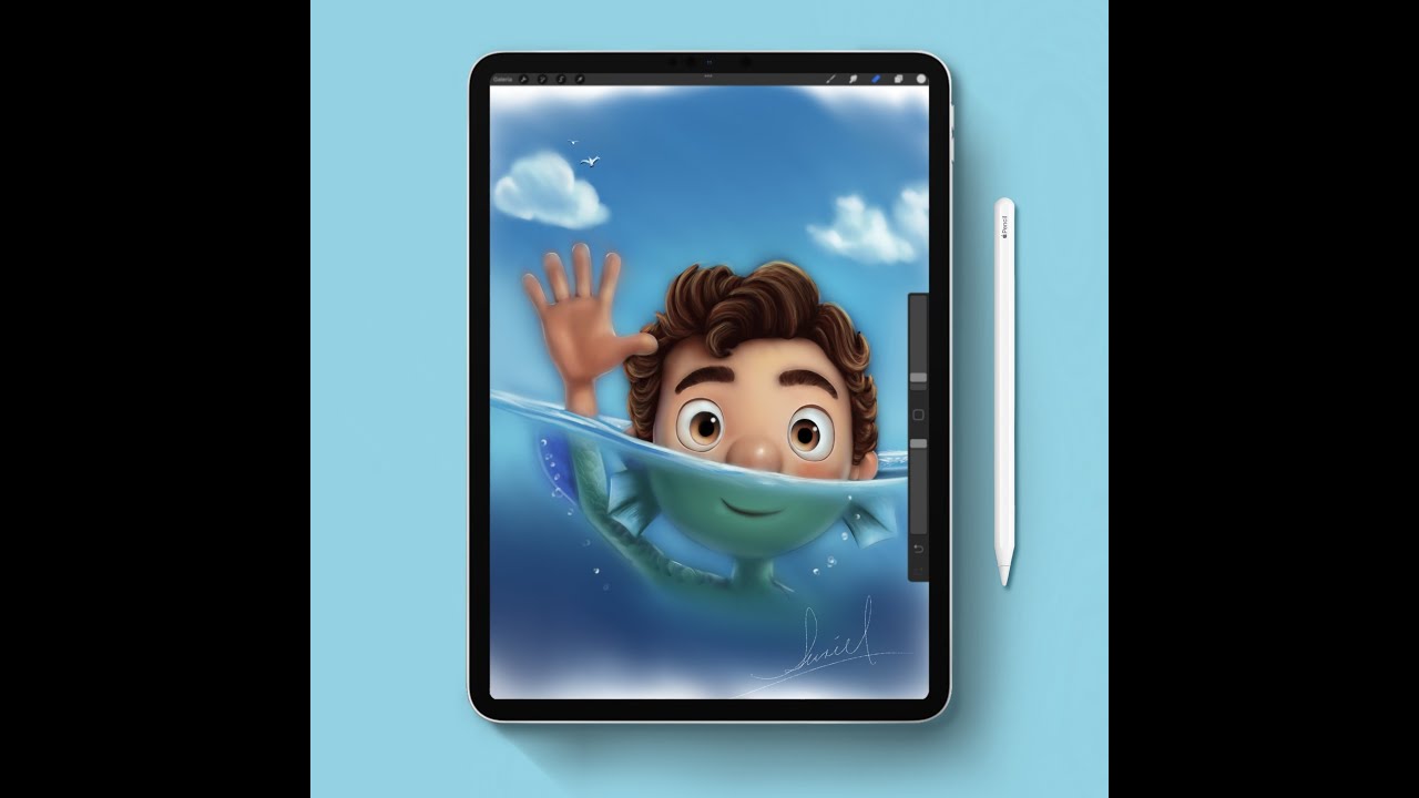 LUCA 🌊 dibujando en el iPad 
