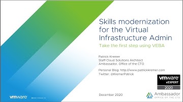 Skills Modernization for the Virtual Infrastructure Admin by Patrick Kremer
